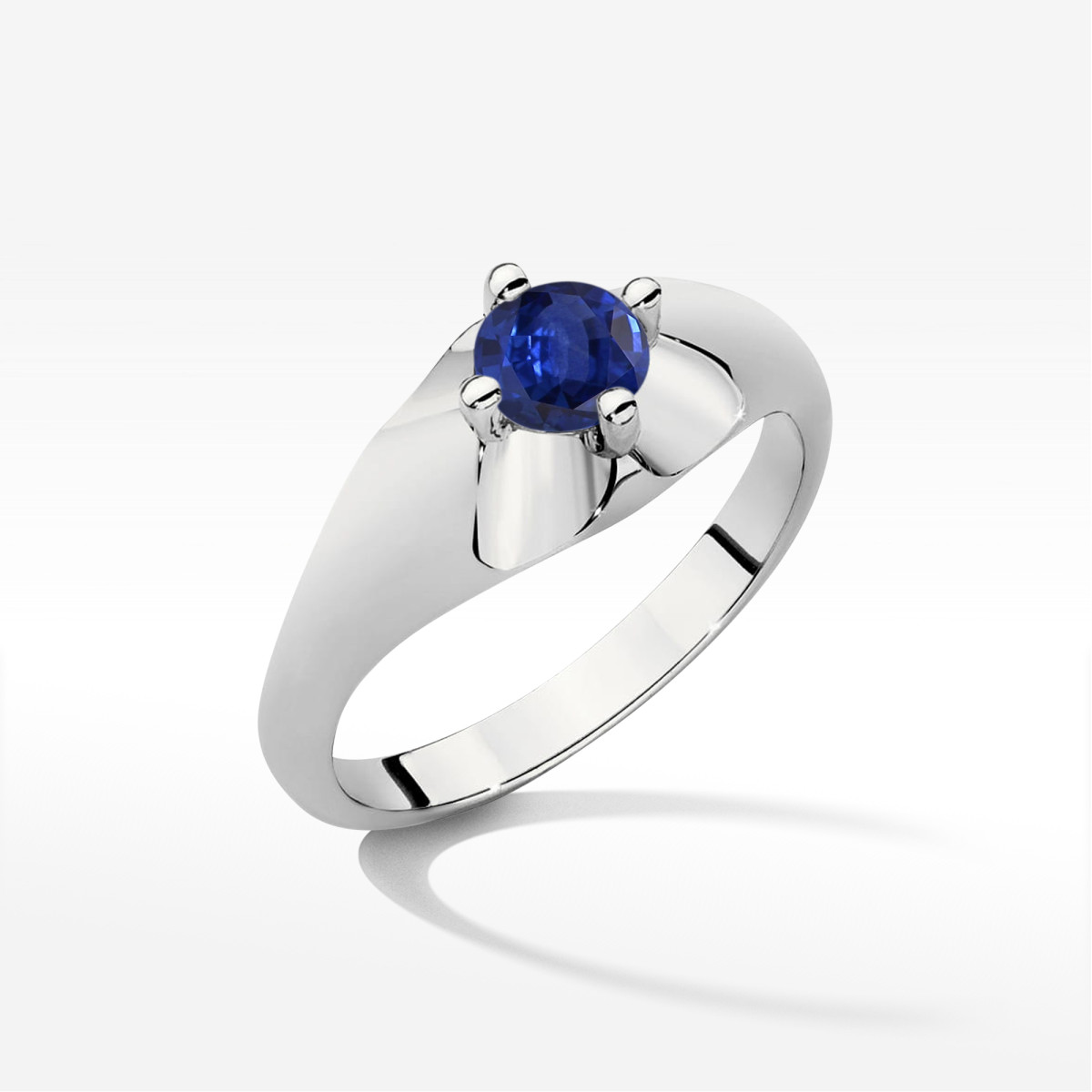 Pierścionek z białego złota z szafirem - próba 585 0,50CT w0545.B3.SAB.02