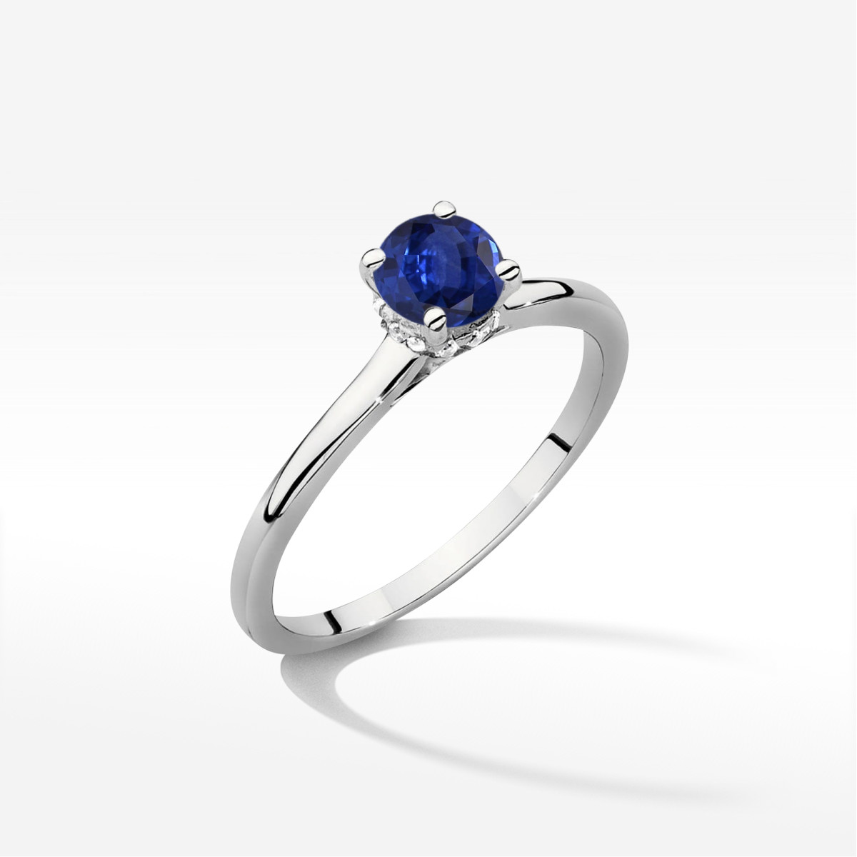 Pierścionek z białego złota z szafirem - próba 585 0,56CT w0547.B3.SAB.02