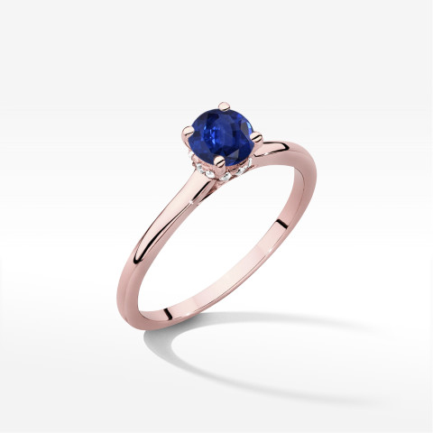 Pierścionek z różowego złota z szafirem - próba 585 0,56CT w0547.R3.SAB.02