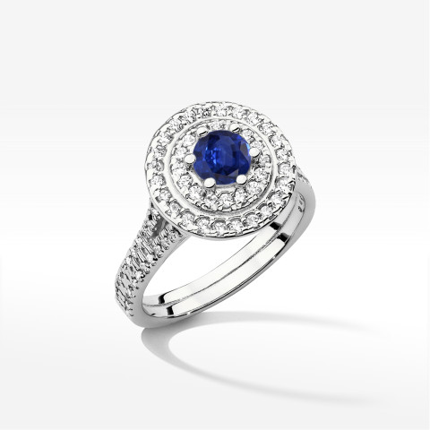 Pierścionek z białego złota z szafirem - próba 585 1,113CT w0549.B3.SAB.02