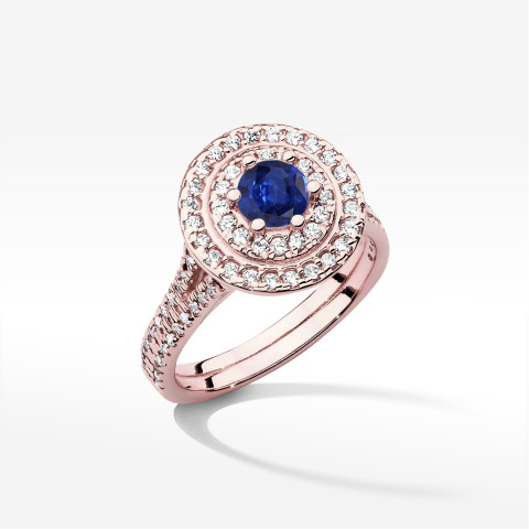 Pierścionek z różowego złota z szafirem - próba 585 1,113CT w0549.R3.SAB.02