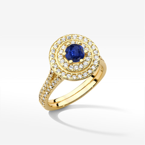 Pierścionek z żółtego złota z szafirem - próba 585 1,113CT w0549.Z3.SAB.02