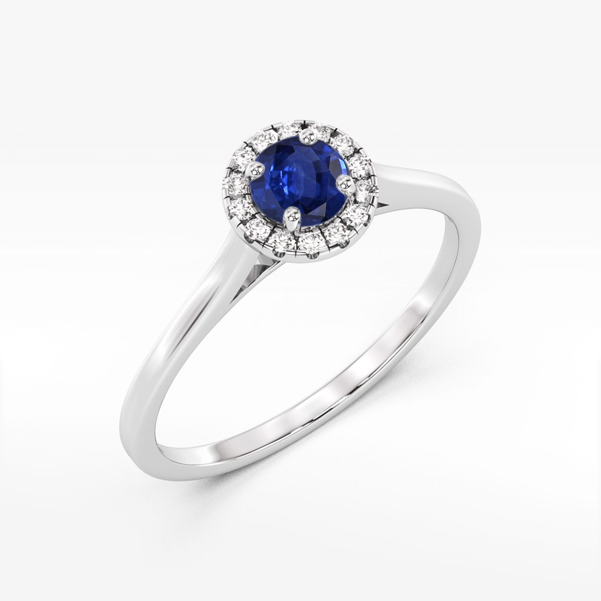 Pierścionek z białego złota z szafirem - próba 585 0,62CT w0550.B3.SAB.02