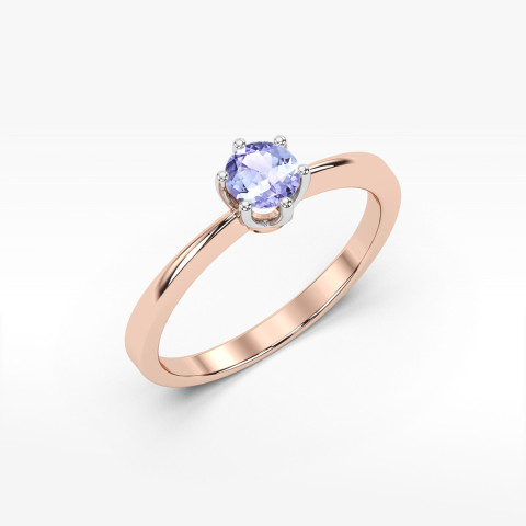 Pierścionek z różowego złota z tanzanitem - próba 585 0,50CT w0482.R3.TAP.02