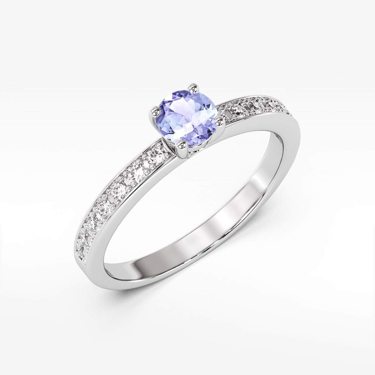 Pierścionek z białego złota z tanzanitem - próba 585 0,703CT w0534.B3.TAP.03