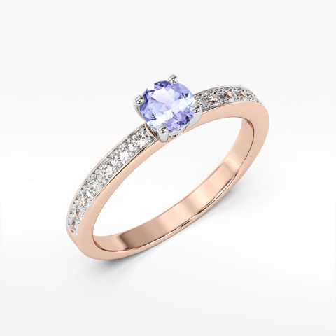 Pierścionek z różowego złota z tanzanitem - próba 585 0,703CT w0534.R3.TAP.03