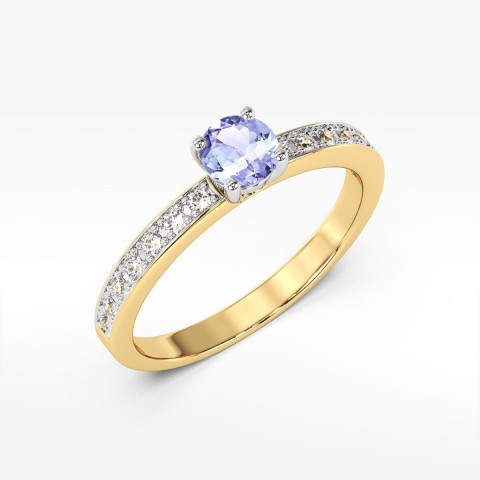 Pierścionek z żółtego złota z tanzanitem - próba 585 0,703CT w0534.Z3.TAP.03