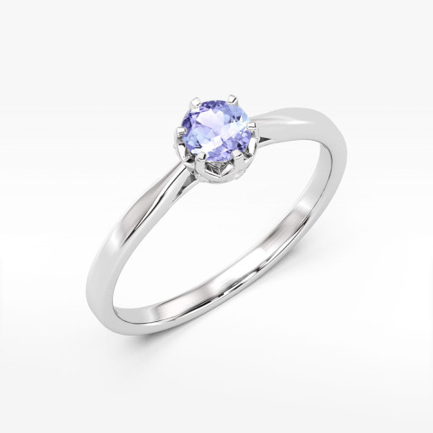 Pierścionek z białego złota z tanzanitem - próba 585 0,56CT w0539.B3.TAP.02