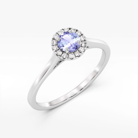 Pierścionek z białego złota z tanzanitem - próba 585 0,62CT w0550.B3.TAP.02