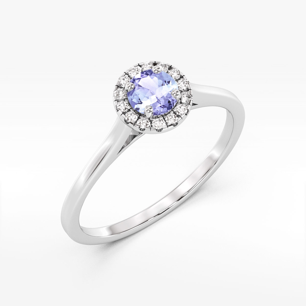 Pierścionek z białego złota z tanzanitem - próba 585 0,62CT w0550.B3.TAP.02