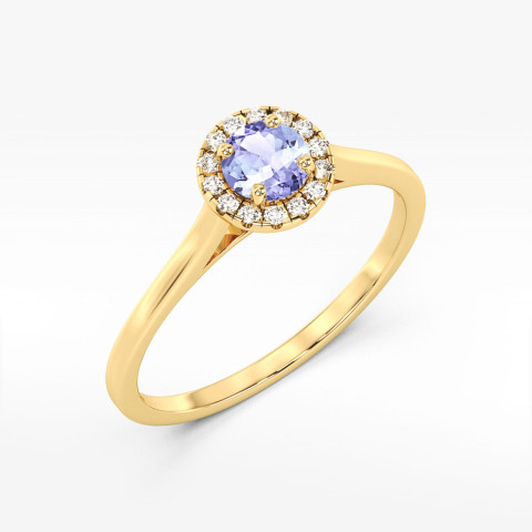 Pierścionek z żółtego złota z tanzanitem - próba 585 0,62CT w0550.Z3.TAP.02
