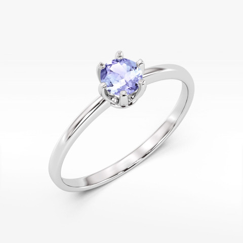 Pierścionek W0563 z tanzanitem 0,50ct białe złoto