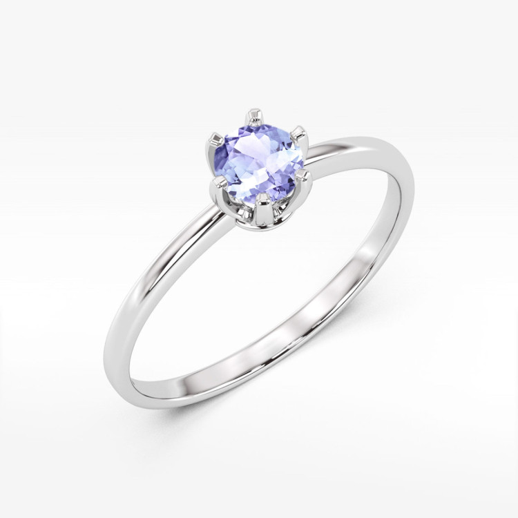 Pierścionek W0563 z tanzanitem 0,50ct białe złoto