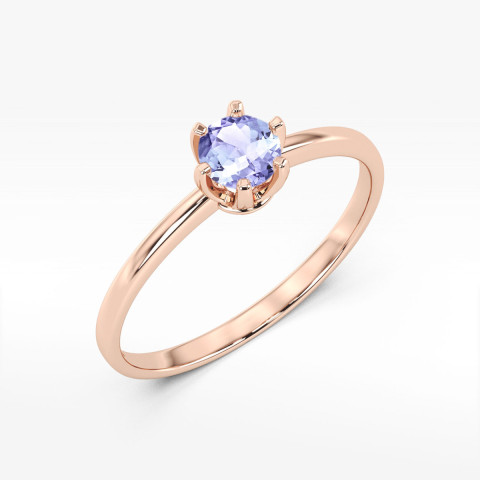 Pierścionek W0563 z tanzanitem 0,50ct różowe złoto