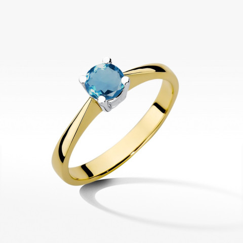 Pierścionek z żółtego złota z topazem London Blue - próba 585 0,50CT w0404.Z3.TOL.01