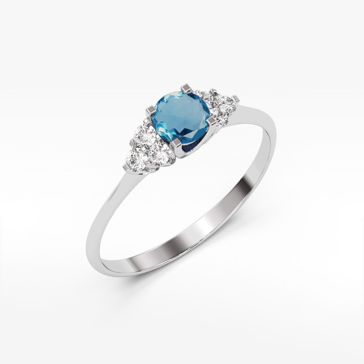 Pierścionek PV-181 Topaz London Blue 0,50ct białe złoto