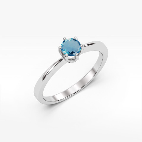 Pierścionek z białego złota z topazem London Blue - próba 585 0,50CT w0482.B3.TOL.02