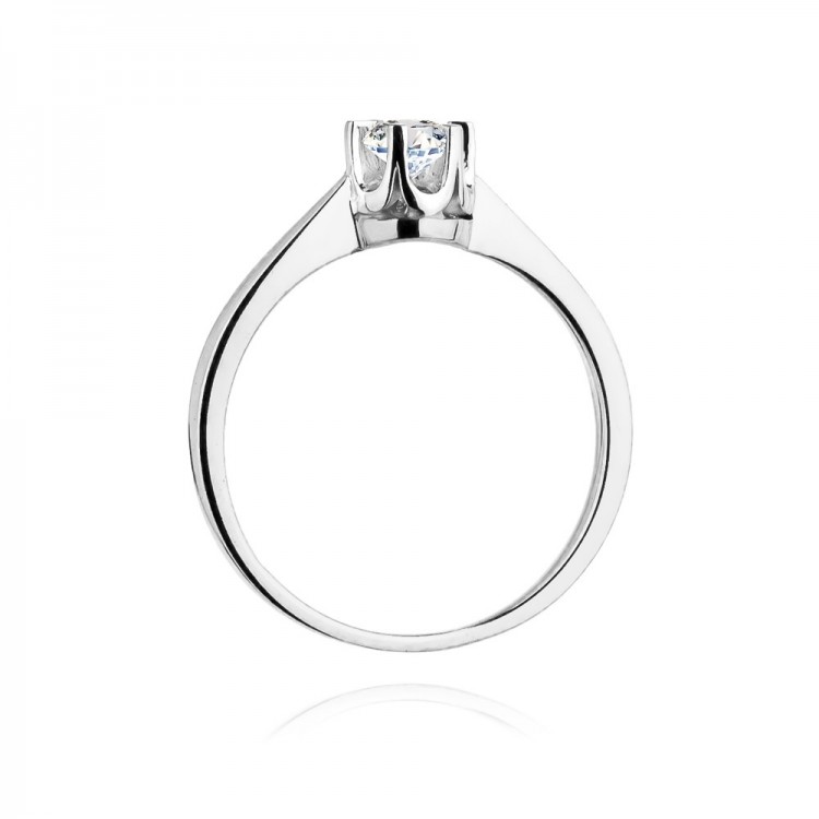 Pierścionek z białego złota z diamentem - próba 585 0,25CT W-408B