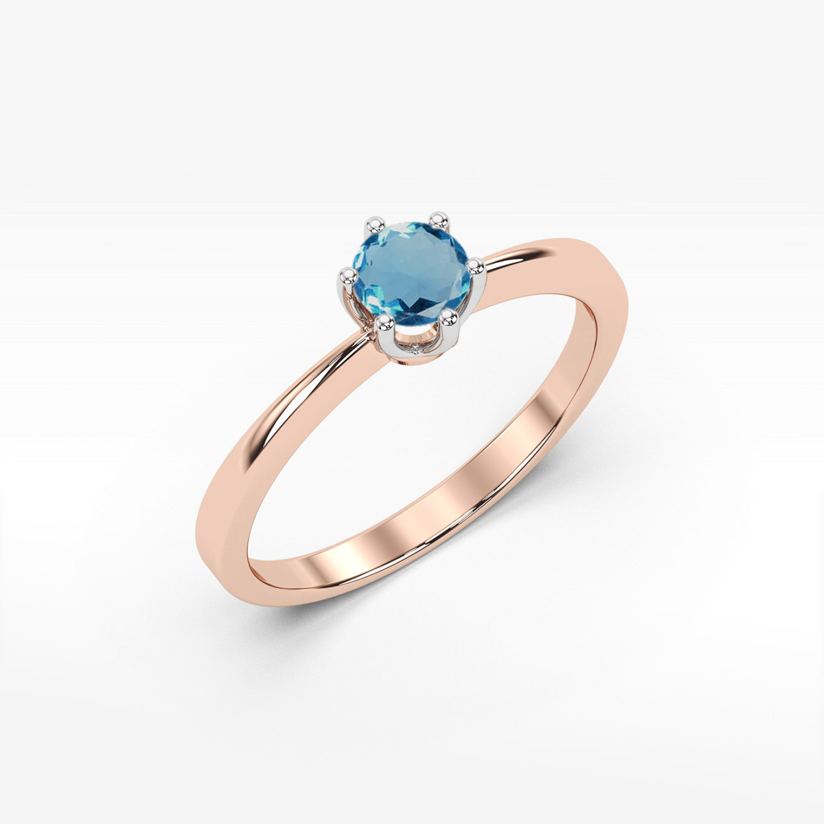 Pierścionek z różowego złota z topazem London Blue - próba 585 0,50CT w0482.R3.TOL.02