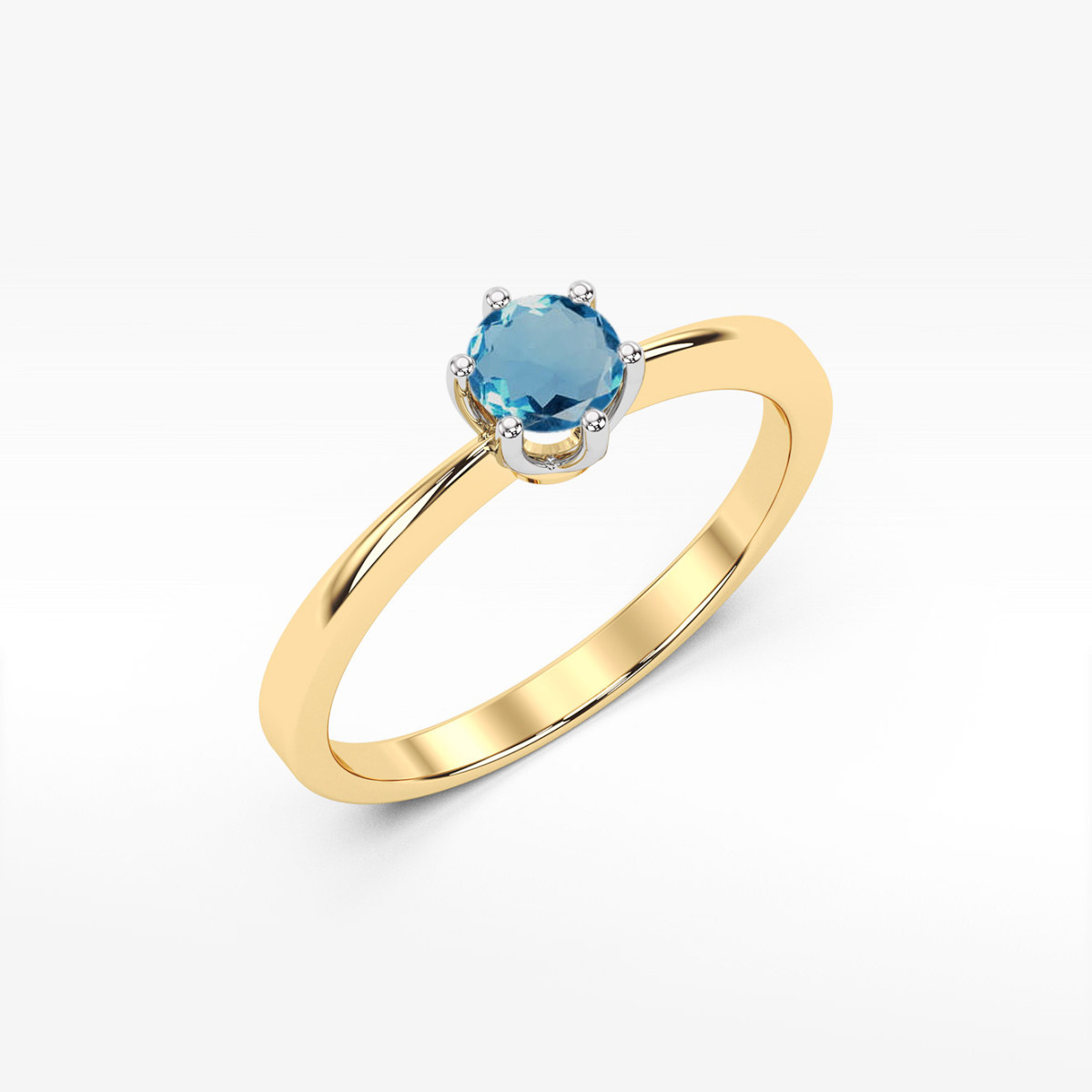 Pierścionek z żółtego złota z topazem London Blue - próba 585 0,50CT w0482.Z3.TOL.02