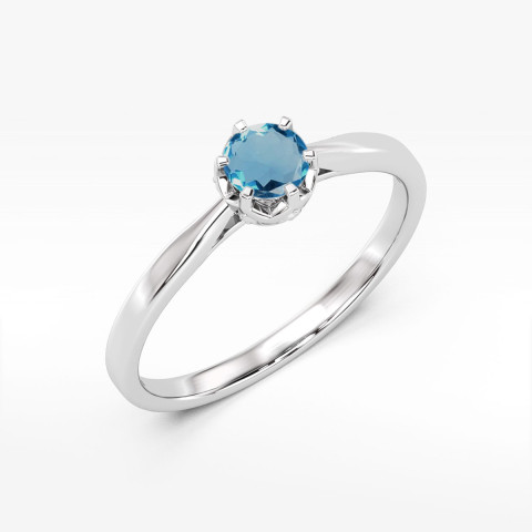 Pierścionek z białego złota z topazem London Blue - próba 585 0,56CT w0539.B3.TOL.02