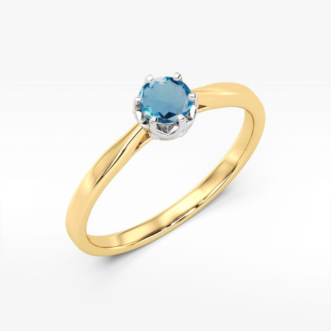 Pierścionek z żółtego złota z topazem London Blue - próba 585 0,56CT w0539.Z3.TOL.02