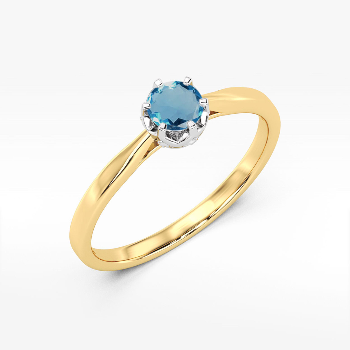Pierścionek z żółtego złota z topazem London Blue - próba 585 0,56CT w0539.Z3.TOL.02