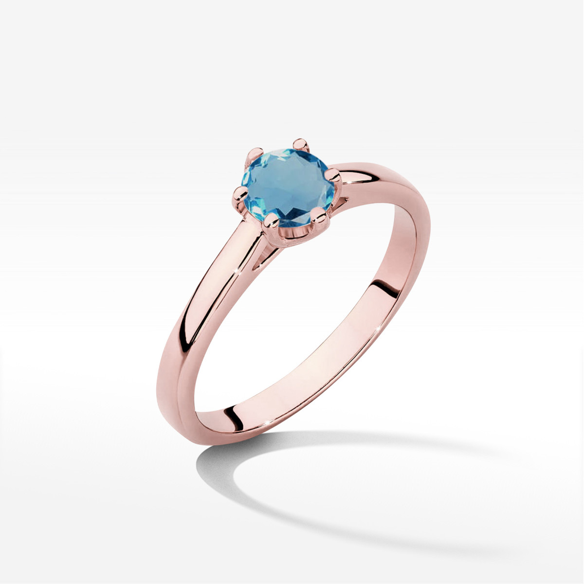 Pierścionek z różowego złota z topazem London Blue - próba 585 0,50CT w0540.R3.TOL.03