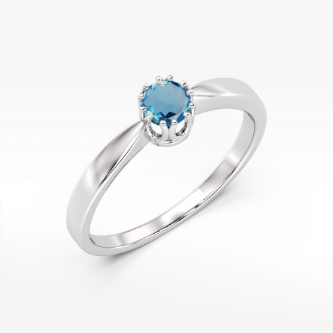 Pierścionek z białego złota z topazem London Blue - próba 585 0,50CT w0541.B3.TOL.02