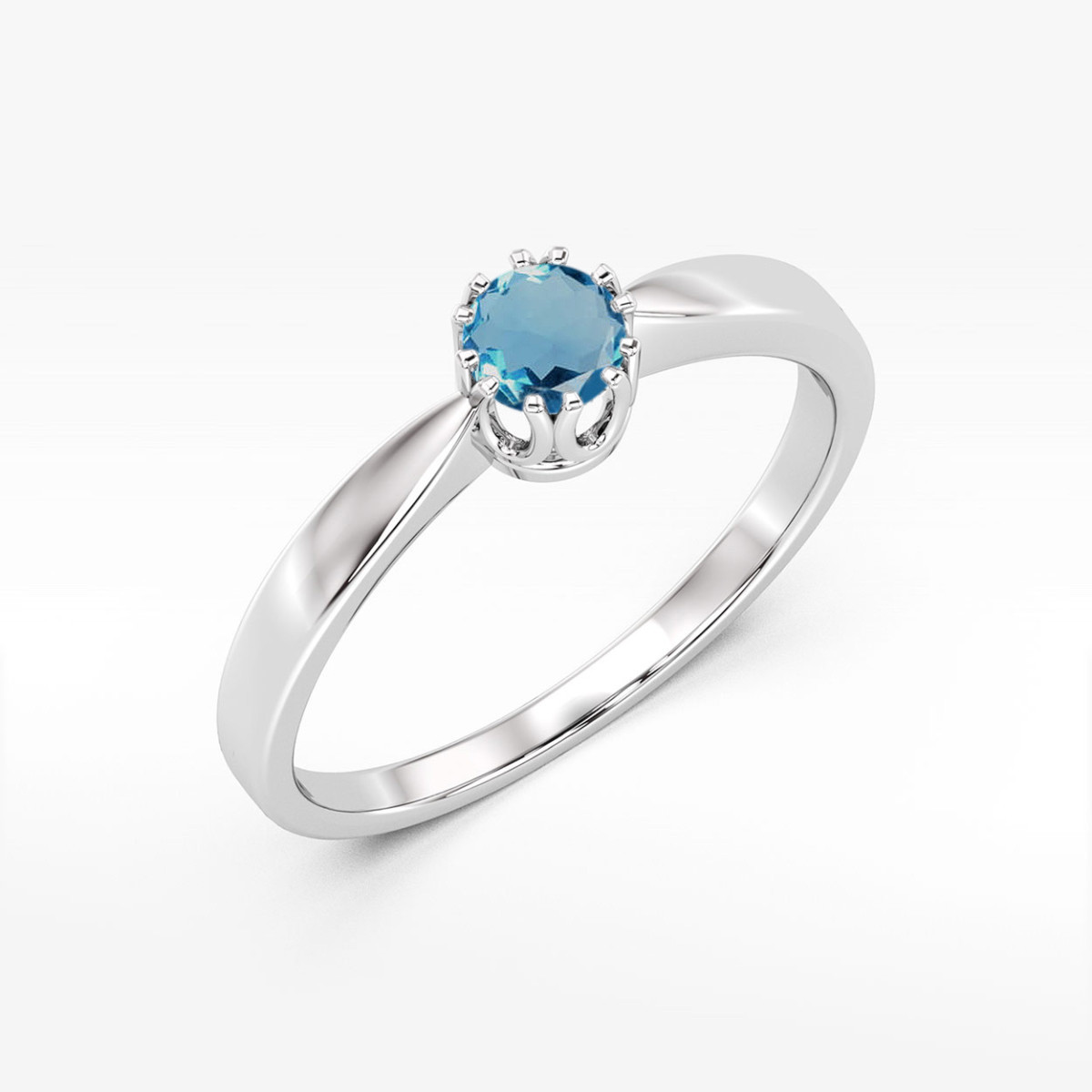 Pierścionek z białego złota z topazem London Blue - próba 585 0,50CT w0541.B3.TOL.02