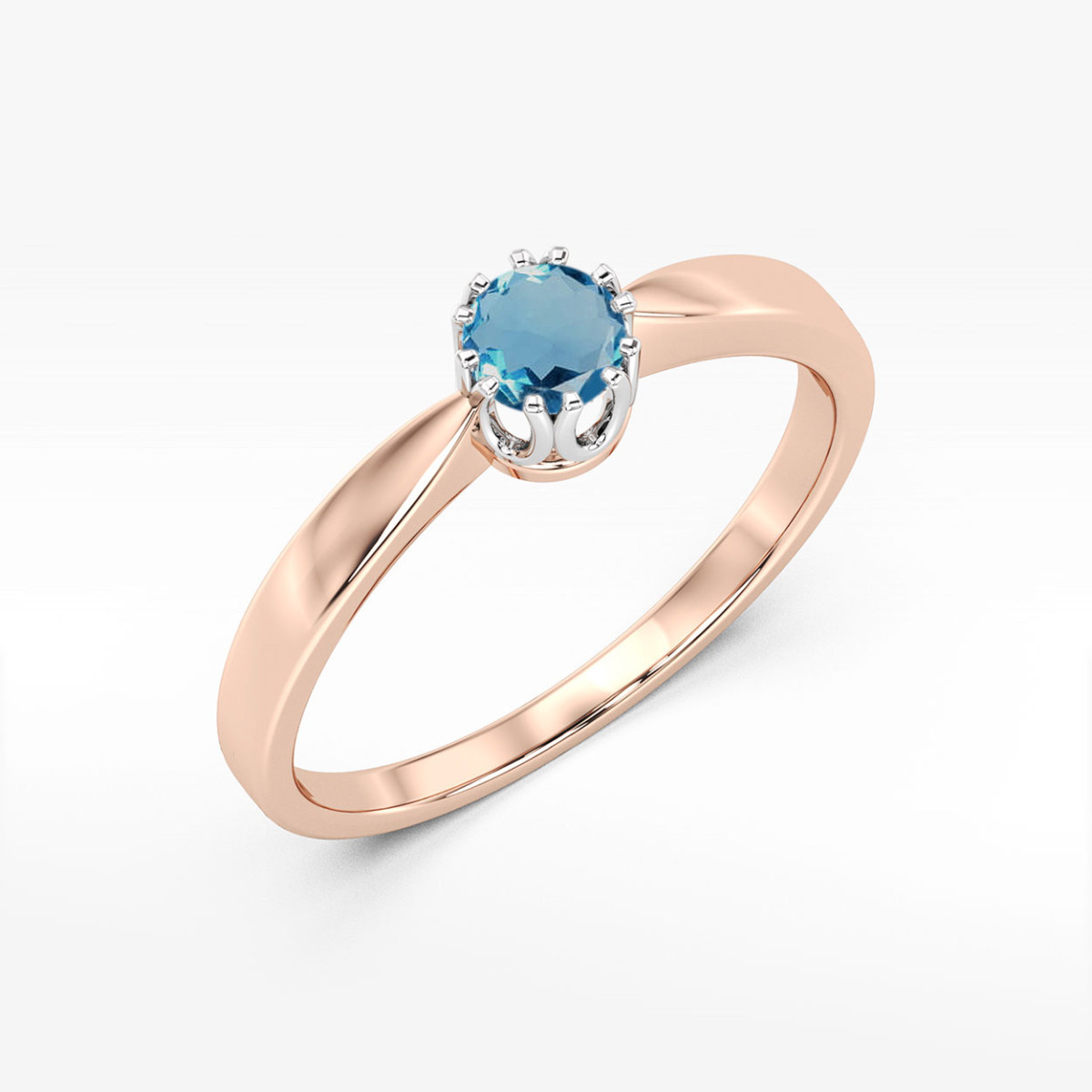 Pierścionek z różowego złota z topazem London Blue - próba 585 0,50CT w0541.R3.TOL.02