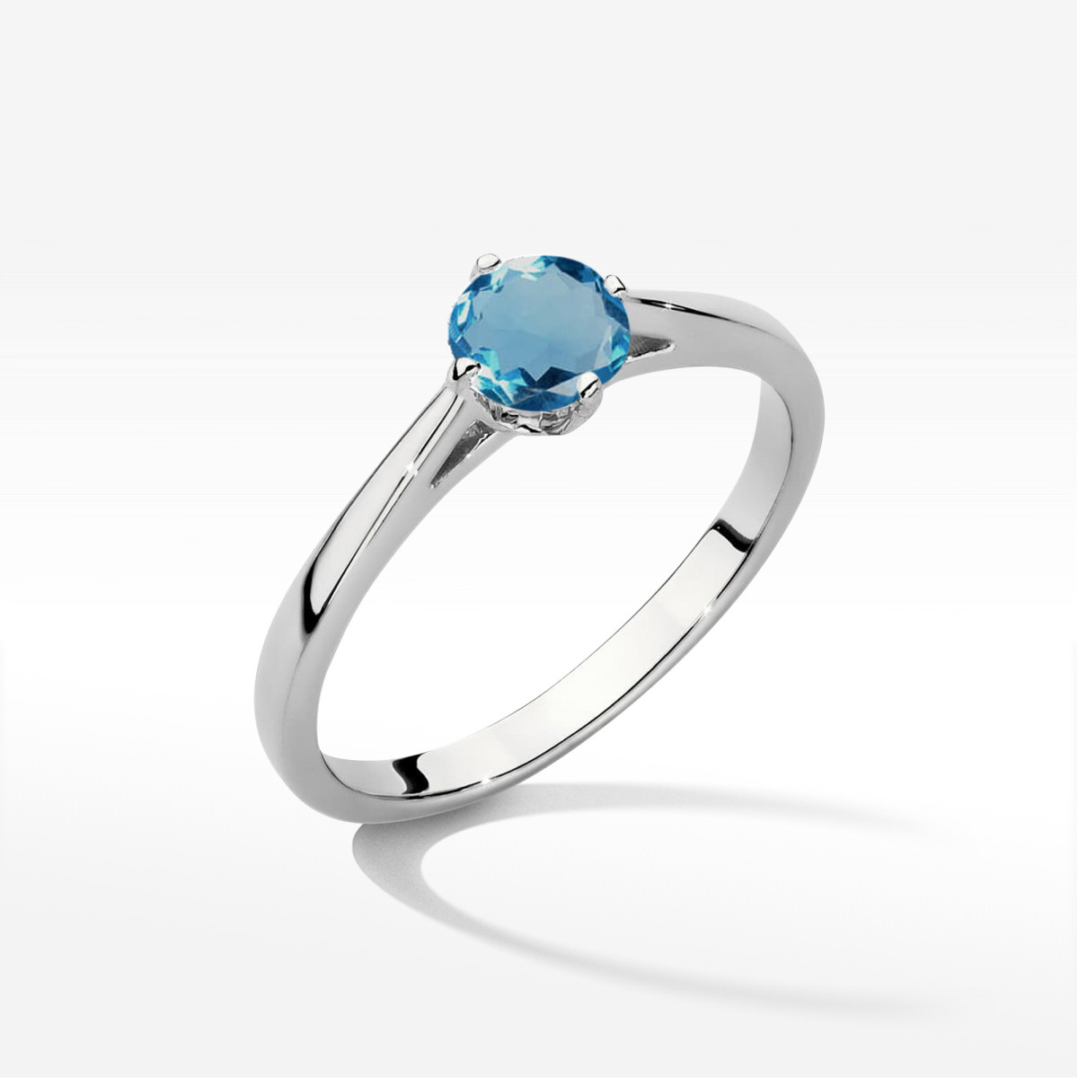 Pierścionek z białego złota z topazem London Blue - próba 585 0,50CT w0543.B3.TOL.02