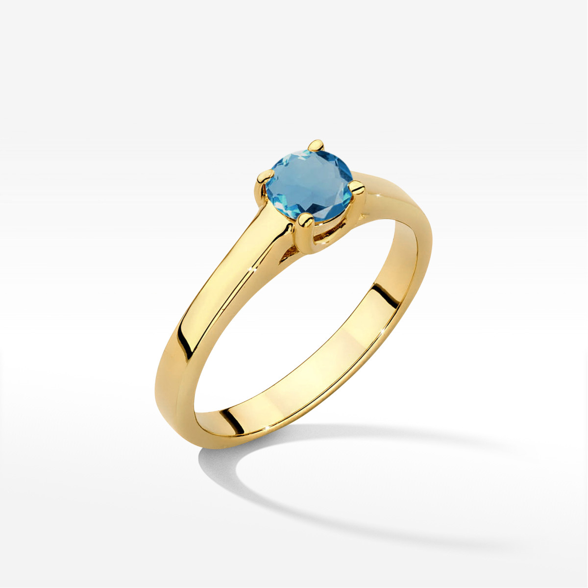 Pierścionek z żółtego złota z topazem London Blue - próba 585 0,50CT w0544.Z3.TOL.02