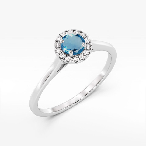 Pierścionek z białego złota z topazem London Blue - próba 585 0,62CT w0550.B3.TOL.02
