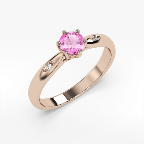 Pierścionek PV-074 Różowy Topaz 0,60ct różowe złoto