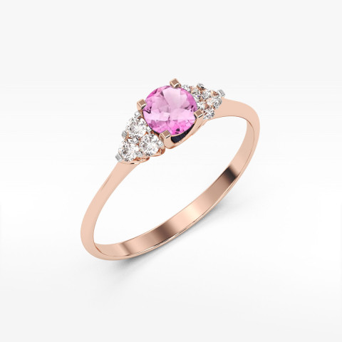 Pierścionek PV-181 Topaz Różowy 0,60ct różowe złoto