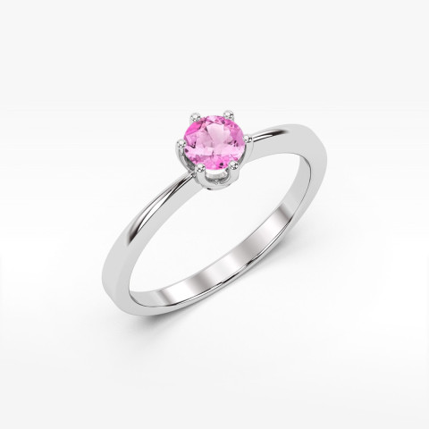 Pierścionek z białego złota z topazem różowym - próba 585 0,60CT w0482.B3.TOP.02