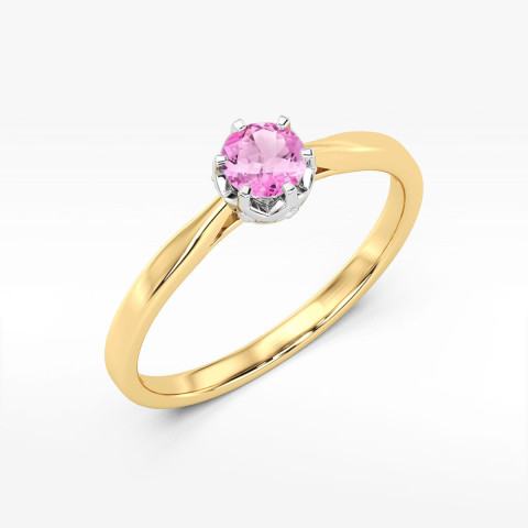 Pierścionek z żółtego złota z topazem różowym - próba 585 0,66CT w0539.Z3.TOP.02