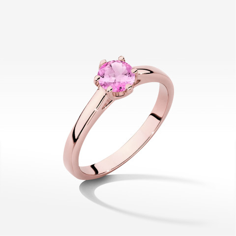 Pierścionek z różowego złota z topazem różowym - próba 585 0,60CT w0540.R3.TOP.03