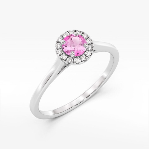 Pierścionek z białego złota z topazem różowym - próba 585 0,72CT w0550.B3.TOP.02