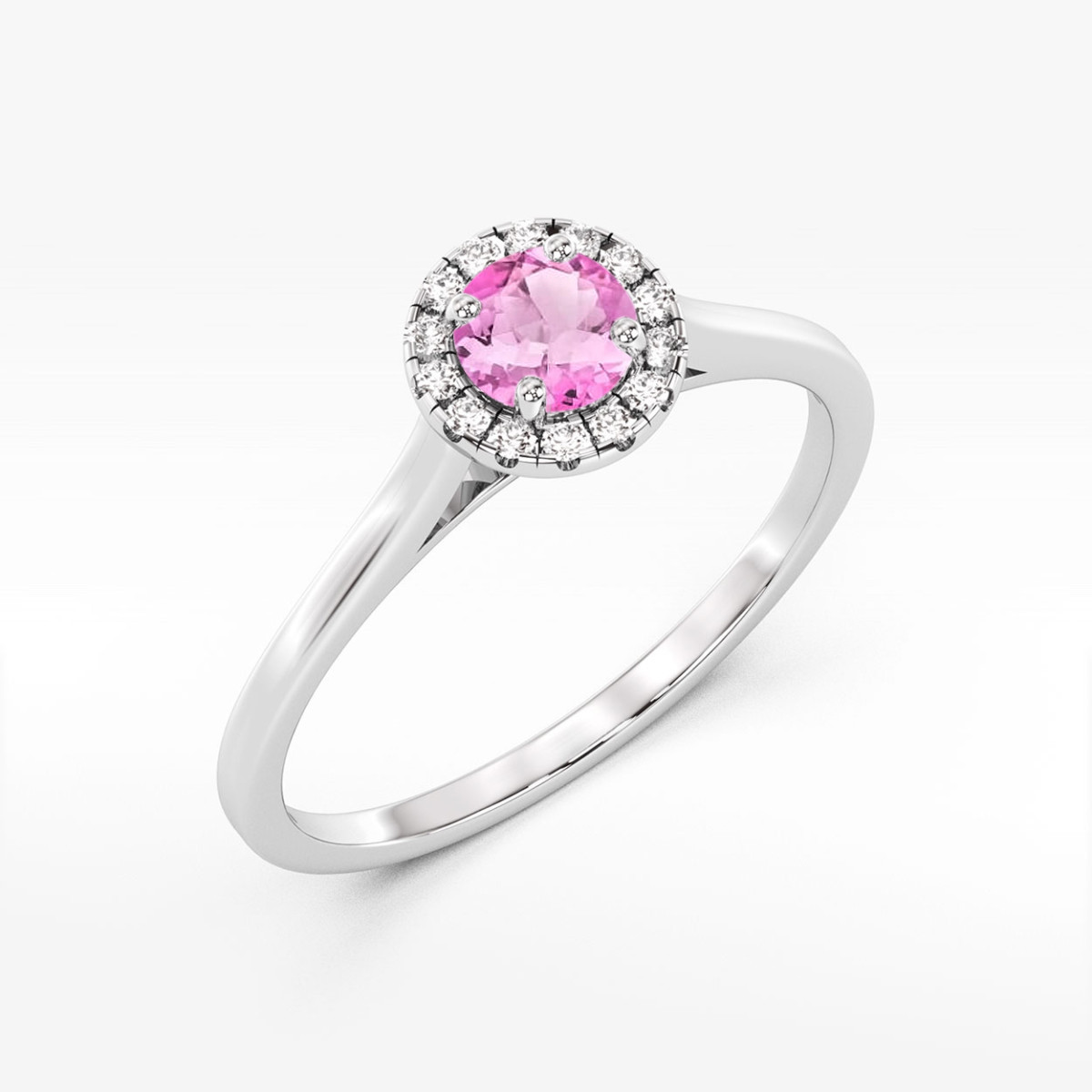 Pierścionek z białego złota z topazem różowym - próba 585 0,72CT w0550.B3.TOP.02