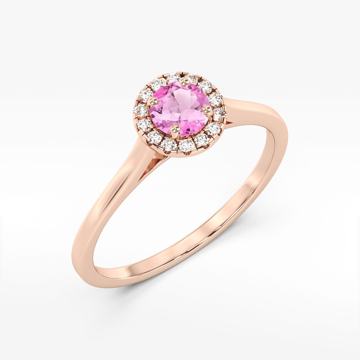 Pierścionek z różowego złota z topazem różowym - próba 585 0,72CT w0550.R3.TOP.02