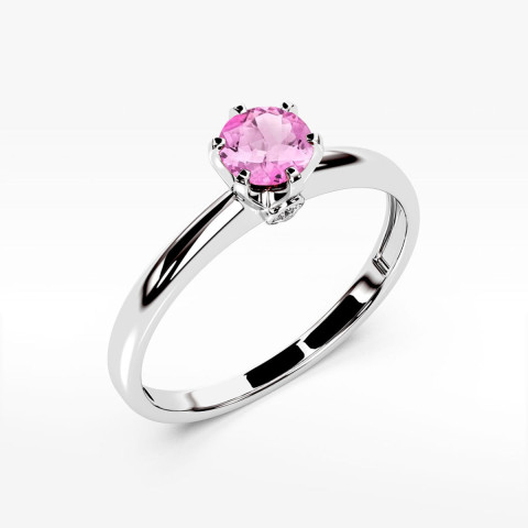 Pierścionek Różowy Topaz 0,64ct białe złoto W0557