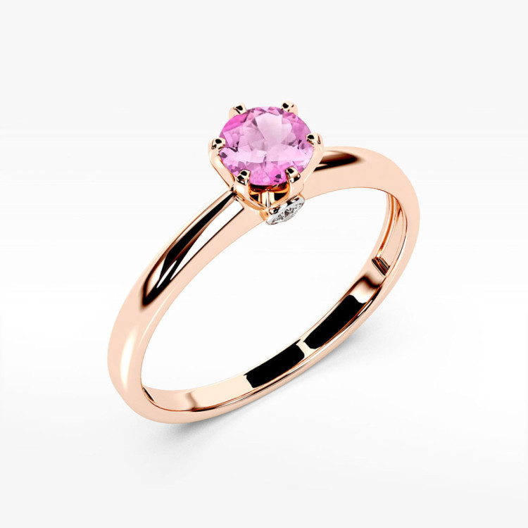 Pierścionek Różowy Topaz 0,64ct różowe złoto W0557