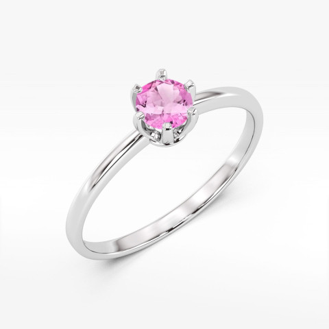 Pierścionek W0563 różowy topaz 0,60ct białe złoto