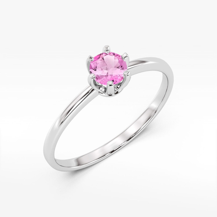 Pierścionek W0563 różowy topaz 0,60ct białe złoto