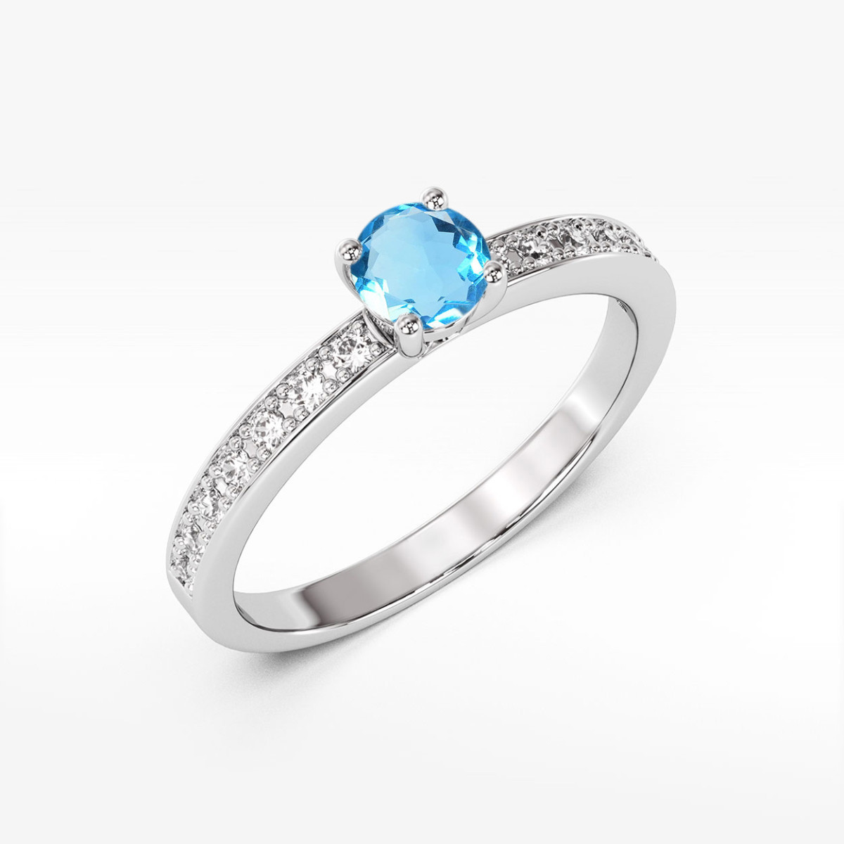 Pierścionek z białego złota z topazem Swiss - próba 585 0,703CT w0534.B3.TOB.03