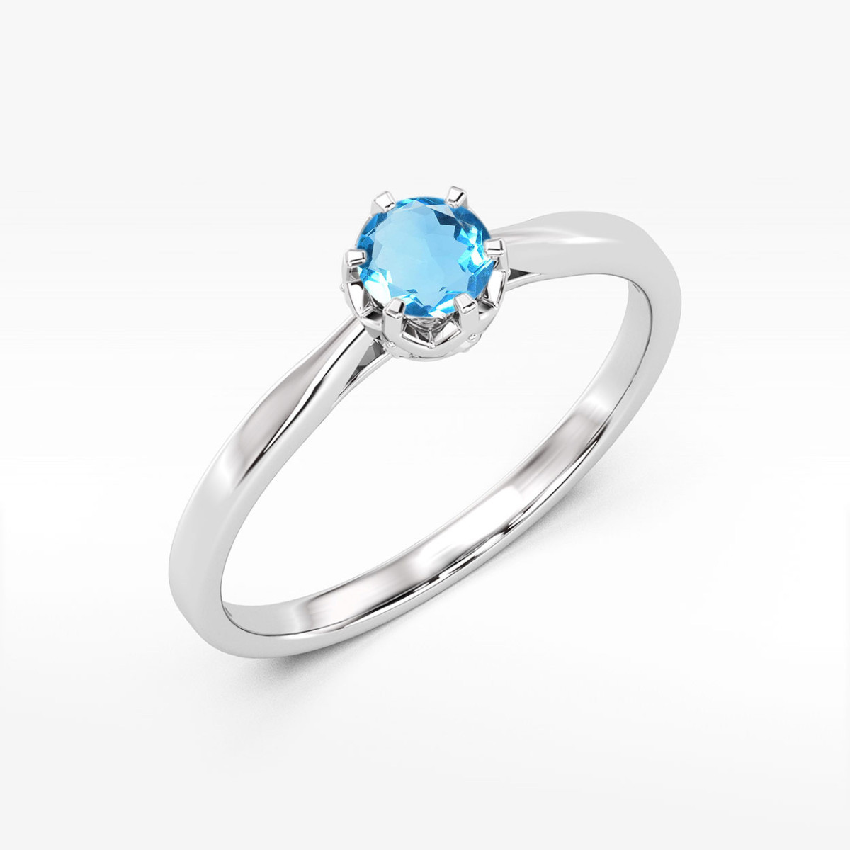 Pierścionek z białego złota z topazem Swiss - próba 585 0,56CT w0539.B3.TOB.02