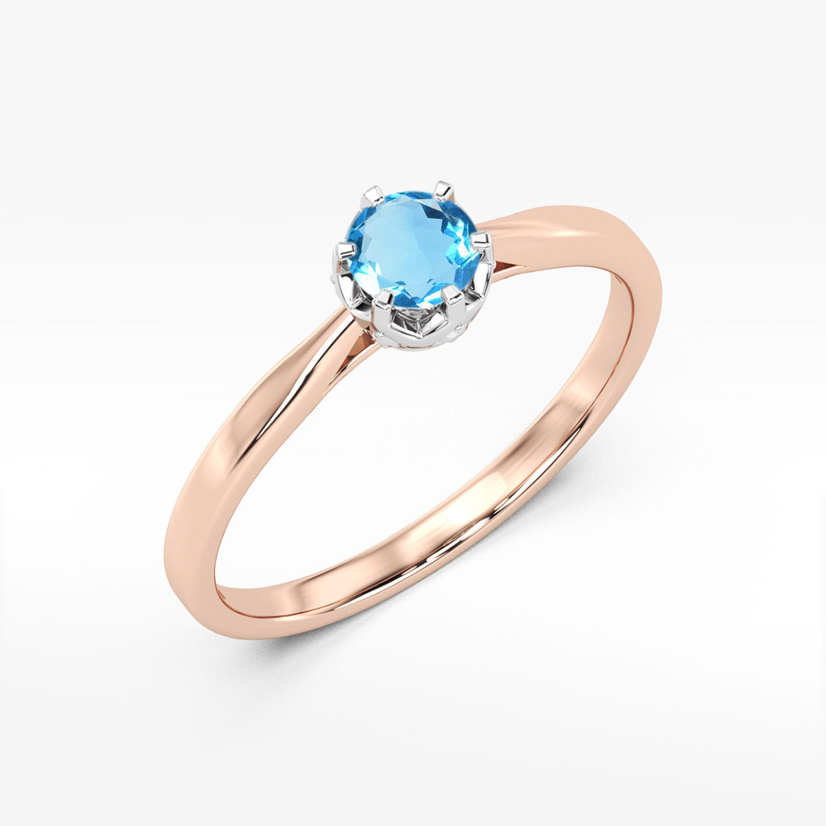 Pierścionek z różowego złota z topazem Swiss - próba 585 0,56CT w0539.R3.TOB.02