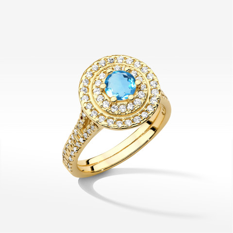 Pierścionek z żółtego złota z topazem Swiss - próba 585 1,113CT w0549.Z3.TOB.02